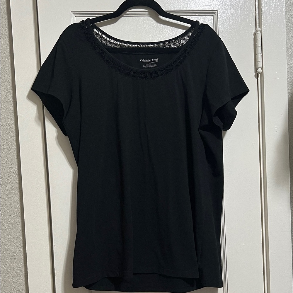 Coldwater Creek Black Short Sleeve Top